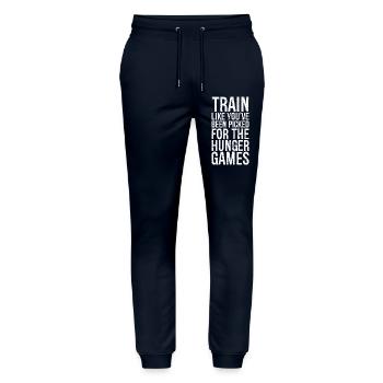 train like you've been picked - Stanley/Stella Unisex Bio Jogginghose Mover  - Navy - Vorne - Marisol (170cm) & Nik (191cm)