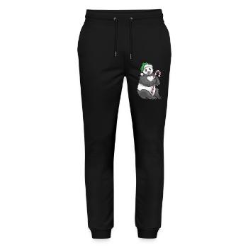 Panda Canne de Noël - Pantalon de jogging bio MOVER Stanley/Stella unisexe - noir - Devant - Marisol (170cm) & Nik (191cm)
