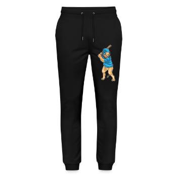 Lion Baseball Baseball Bat - Stanley/Stella Mover Unisex Organic Jogging Trousers - black - Front - Marisol (170cm) & Nik (191cm)