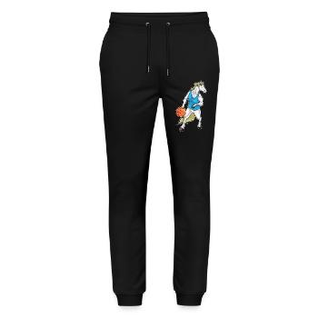 Pferd Basketballspieler Basketball - Stanley/Stella Unisex Bio Jogginghose Mover  - Schwarz - Vorne - Marisol (170cm) & Nik (191cm)