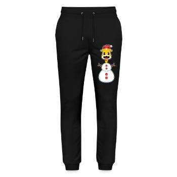 Giraffe Christmas Snowman - Stanley/Stella Mover Unisex Organic Jogging Trousers - black - Front - Marisol (170cm) & Nik (191cm)