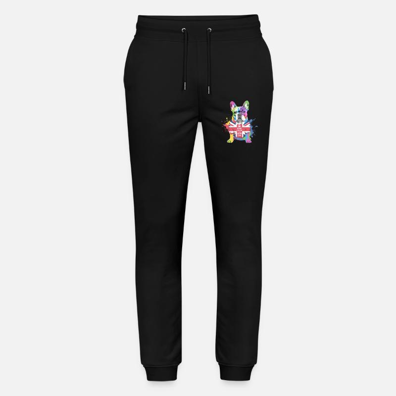 Regenbogen Bulldogge Union Jack - Stanley/Stella Unisex Bio Jogginghose Mover  - Schwarz