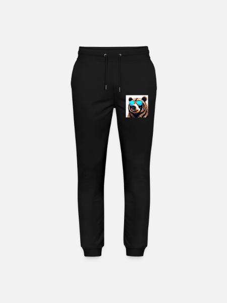 Bear with Sunglasses Pop Art - Stanley/Stella Mover Unisex Organic Jogging Trousers - black
