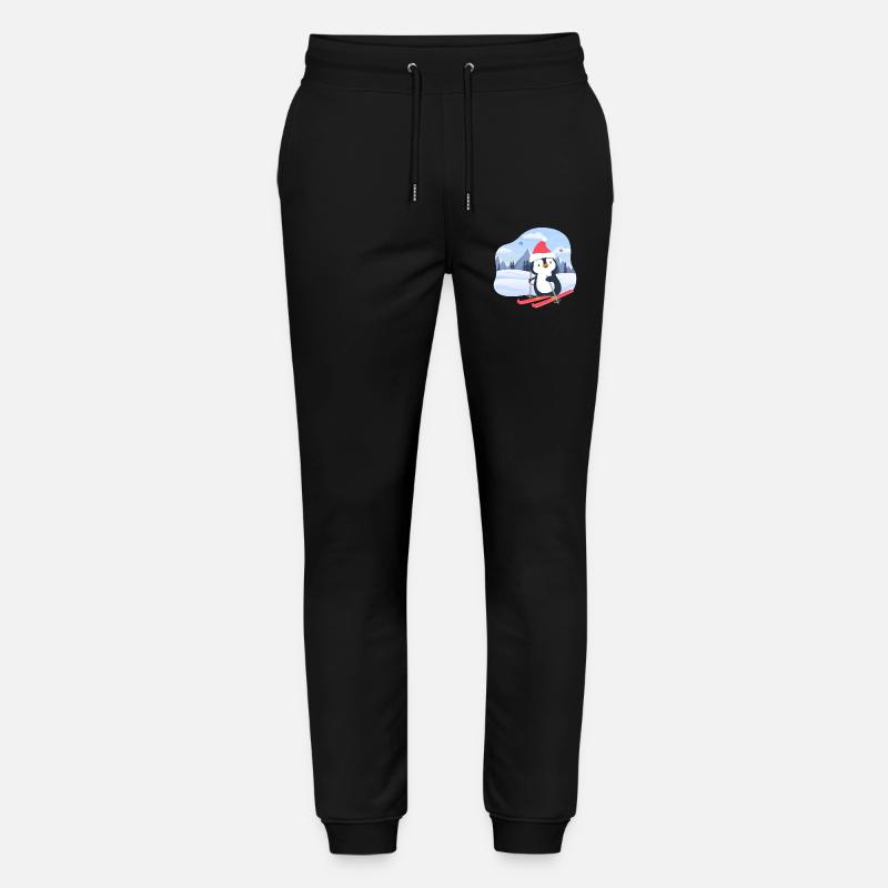 Kleiner Pinguin fährt Ski - Stanley/Stella Unisex Bio Jogginghose Mover  - Schwarz