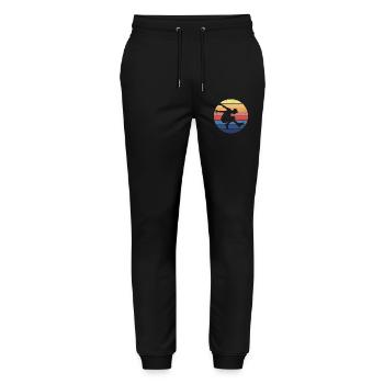 Parkour retro Kreis - Stanley/Stella Unisex Bio Jogginghose Mover  - Schwarz - Vorne - Marisol (170cm) & Nik (191cm)