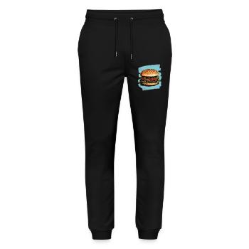 Burger Retro - Stanley/Stella Mover Unisex Organic Jogging Trousers - black - Front - Marisol (170cm) & Nik (191cm)