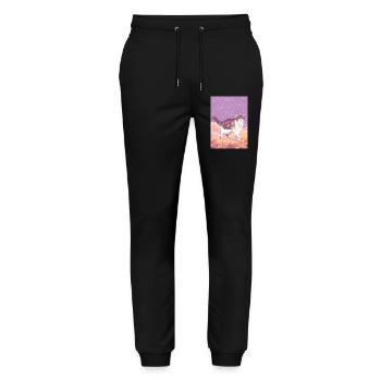 WOLKENKATZE - Stanley/Stella Unisex Bio Jogginghose Mover  - Schwarz - Vorne - Marisol (170cm) & Nik (191cm)