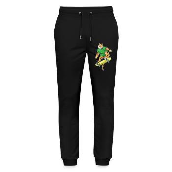 Tiger Skater Skateboard - Stanley/Stella Unisex Bio Jogginghose Mover  - Schwarz - Vorne - Marisol (170cm) & Nik (191cm)