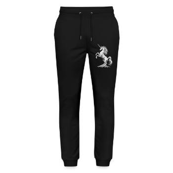 Creepy Unicorn Tree Dark Fantasy Art Nature Lover - Stanley/Stella Mover Unisex Organic Jogging Trousers - black - Front - Marisol (170cm) & Nik (191cm)