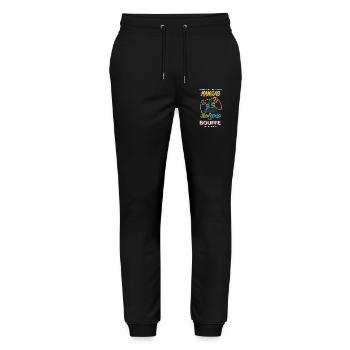 Mangas Jeux Vidéo Néon Bouffe - Pantalon de jogging bio MOVER Stanley/Stella unisexe - noir - Devant - Marisol (170cm) & Nik (191cm)
