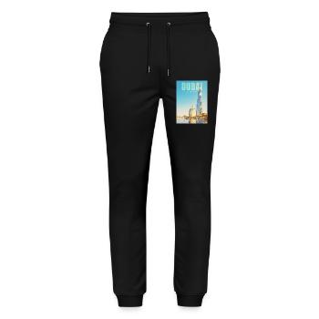 Dubai Skyline – Wüstenmetropole - Stanley/Stella Unisex Bio Jogginghose Mover  - Schwarz - Vorne - Marisol (170cm) & Nik (191cm)