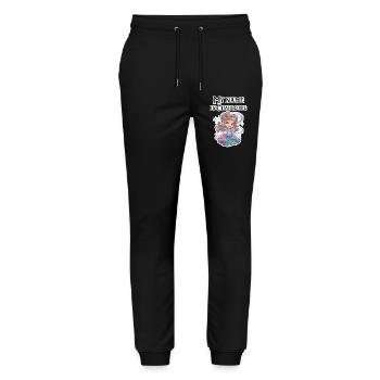 My name is Charlotte 2026 - Stanley/Stella Mover Unisex Organic Jogging Trousers - black - Front - Marisol (170cm) & Nik (191cm)
