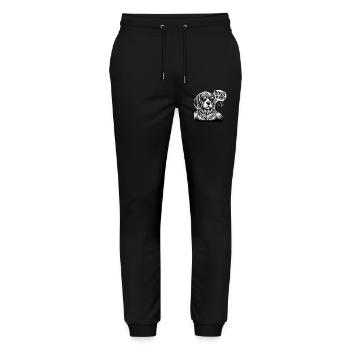 Bosswoof Gold Necklace Dog - Stanley/Stella Mover Unisex Organic Jogging Trousers - black - Front - Marisol (170cm) & Nik (191cm)