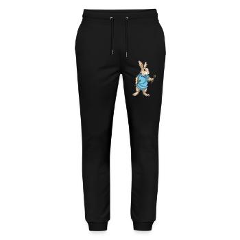 Hase Dart Dartpfeil - Stanley/Stella Unisex Bio Jogginghose Mover  - Schwarz - Vorne - Marisol (170cm) & Nik (191cm)
