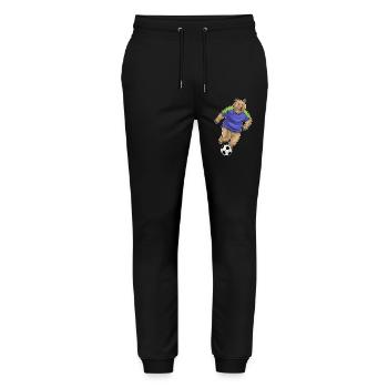 Bär Fußballspieler Fußball - Stanley/Stella Unisex Bio Jogginghose Mover  - Schwarz - Vorne - Marisol (170cm) & Nik (191cm)