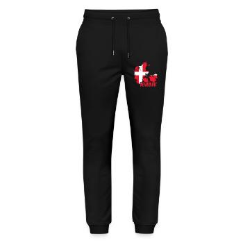 Danish pride, flag of Denmark - Stanley/Stella Mover Unisex Organic Jogging Trousers - black - Front - Marisol (170cm) & Nik (191cm)