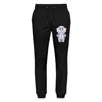 Hippopotamus Bridal Letter Wedding - Stanley/Stella Mover Unisex Organic Jogging Trousers - black - Front - Marisol (170cm) & Nik (191cm)