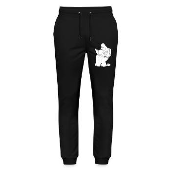 La pause du fantôme - Pantalon de jogging bio MOVER Stanley/Stella unisexe - noir - Devant - Marisol (170cm) & Nik (191cm)