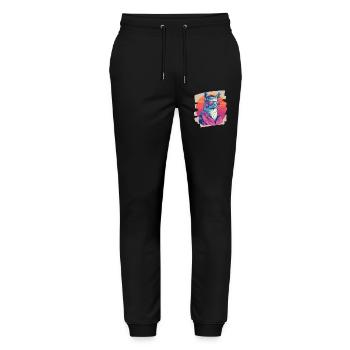 Lama Kopfhörer - Stanley/Stella Unisex Bio Jogginghose Mover  - Schwarz - Vorne - Marisol (170cm) & Nik (191cm)