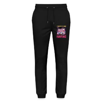 I paused my Anime to go Easter Egg Hunting - Stanley/Stella Mover Unisex Organic Jogging Trousers - black - Front - Marisol (170cm) & Nik (191cm)