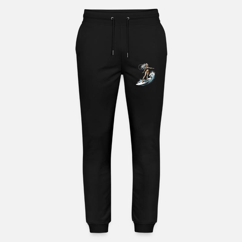 Weibliche Surferin Grafik - Stanley/Stella Unisex Bio Jogginghose Mover  - Schwarz