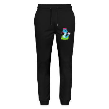 Snake Letter - Stanley/Stella Mover Unisex Organic Jogging Trousers - black - Front - Marisol (170cm) & Nik (191cm)