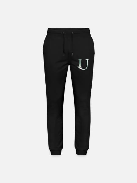 U Monogramm, Floral, personalisierbar - Stanley/Stella Unisex Bio Jogginghose Mover - Schwarz