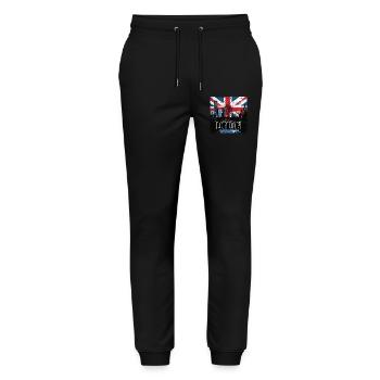 London Skyline Graffiti Union Jack - Stanley/Stella Mover Unisex Organic Jogging Trousers - black - Front - Marisol (170cm) & Nik (191cm)