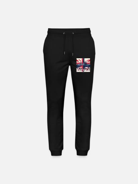London Skyline Union Jack Splash - Stanley/Stella Mover Unisex Organic Jogging Trousers - black