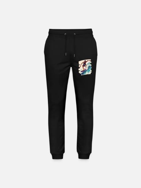 Surfer Surfing Surfboard Surfing - Stanley/Stella Mover Unisex Organic Jogging Trousers - black