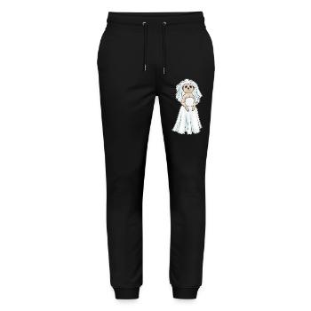 Erdmännchen Braut Schleier Hochzeit - Stanley/Stella Unisex Bio Jogginghose Mover  - Schwarz - Vorne - Marisol (170cm) & Nik (191cm)
