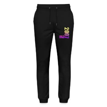 Limited Edition 2007 18th Birthday Gift - Stanley/Stella Mover Unisex Organic Jogging Trousers - black - Front - Marisol (170cm) & Nik (191cm)