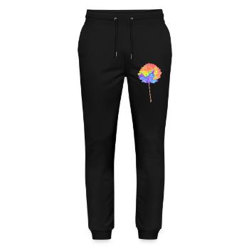 Baum - Rundes Blatt - farbenfrohe Natur - Stanley/Stella Unisex Bio Jogginghose Mover  - Schwarz - Vorne - Marisol (170cm) & Nik (191cm)