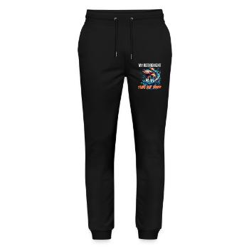 My Retirement Plan: Fish and Beer - Stanley/Stella Mover Unisex Organic Jogging Trousers - black - Front - Marisol (170cm) & Nik (191cm)