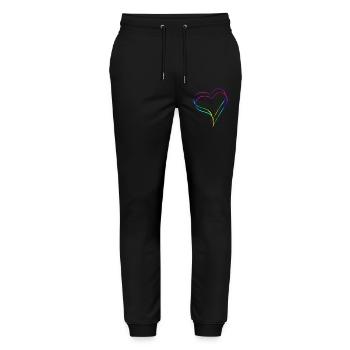 Hearts Rainbow - Love - Stanley/Stella Mover Unisex Organic Jogging Trousers - black - Front - Marisol (170cm) & Nik (191cm)