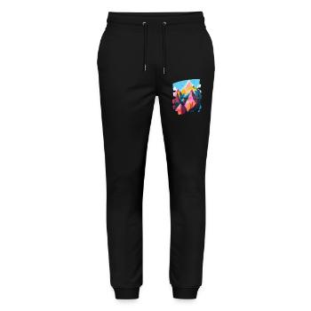 Mountains - Stanley/Stella Mover Unisex Organic Jogging Trousers - black - Front - Marisol (170cm) & Nik (191cm)