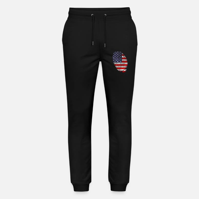 Fingerabdrücke der US-Flagge - Stanley/Stella Unisex Bio Jogginghose Mover - Schwarz