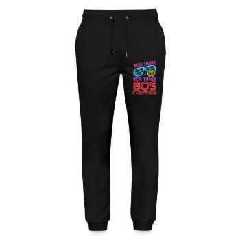 80s Vibes Tunes Everything - Stanley/Stella Unisex Bio Jogginghose Mover  - Schwarz - Vorne - Marisol (170cm) & Nik (191cm)