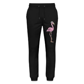 Flamingo Daisies - Stanley/Stella Mover Unisex Organic Jogging Trousers - black - Front - Marisol (170cm) & Nik (191cm)