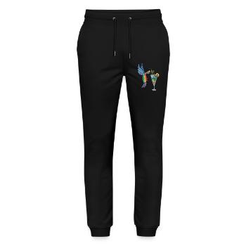 Hummingbird and cocktail - Stanley/Stella Mover Unisex Organic Jogging Trousers - black - Front - Marisol (170cm) & Nik (191cm)