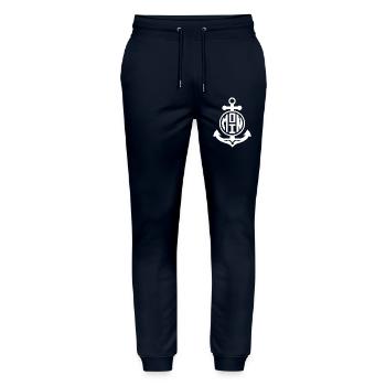 MOIN Anker Möwe Norddeutschland - Stanley/Stella Unisex Bio Jogginghose Mover  - Navy - Vorne - Marisol (170cm) & Nik (191cm)