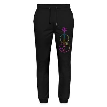 Violin Line Drawing - Stanley/Stella Mover Unisex Organic Jogging Trousers - black - Front - Marisol (170cm) & Nik (191cm)