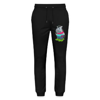 Pferd Tischtennis Tischtennisschläger - Stanley/Stella Unisex Bio Jogginghose Mover  - Schwarz - Vorne - Marisol (170cm) & Nik (191cm)