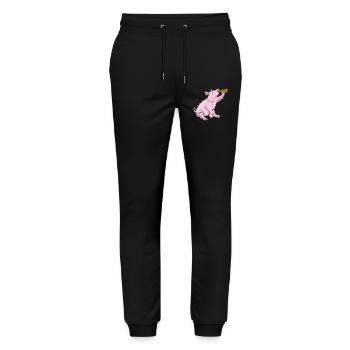 Bouteille de bière de porc - Pantalon de jogging bio MOVER Stanley/Stella unisexe - noir - Devant - Marisol (170cm) & Nik (191cm)