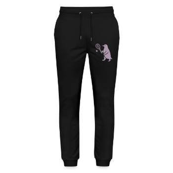 Joueur de tennis pingouin minimaliste - Pantalon de jogging bio MOVER Stanley/Stella unisexe - noir - Devant - Marisol (170cm) & Nik (191cm)