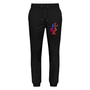 Guitarist Girl Synthwave - Stanley/Stella Mover Unisex Organic Jogging Trousers - black - Front - Marisol (170cm) & Nik (191cm)