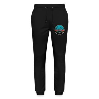 Berg-Jeep-Abenteuer-Illustration - Stanley/Stella Unisex Bio Jogginghose Mover  - Schwarz - Vorne - Marisol (170cm) & Nik (191cm)