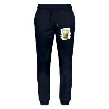 Matcha Latte Liebhaber Grüntee - Stanley/Stella Unisex Bio Jogginghose Mover  - Navy - Vorne - Marisol (170cm) & Nik (191cm)