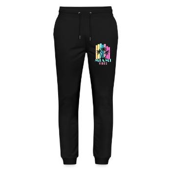 Miami Vibes - Stanley/Stella Mover Unisex Organic Jogging Trousers - black - Front - Marisol (170cm) & Nik (191cm)