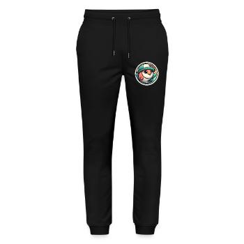 Fish with Fisherman's Hat - Stanley/Stella Mover Unisex Organic Jogging Trousers - black - Front - Marisol (170cm) & Nik (191cm)